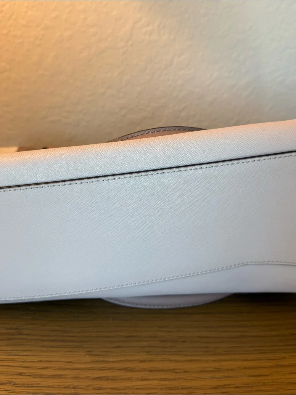 kate spade two-tone pebbled leather tote in blush and taupe